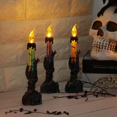 Vela LED Suporte Arvore Macabra Da Meia Noite Halloween Castiçal 1/3uni