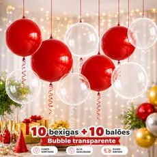 Bubble 18 Polegadas kit 10 + 10 bexigas 18 polegadas Látex Decore Com Criatividade