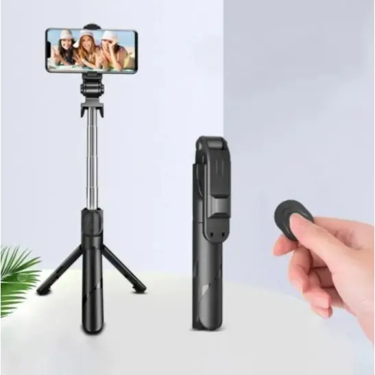 Tripé Pau De Selfie Extensível 2 Em 1 Monopod Suporte Celular Bluetooth Rosa