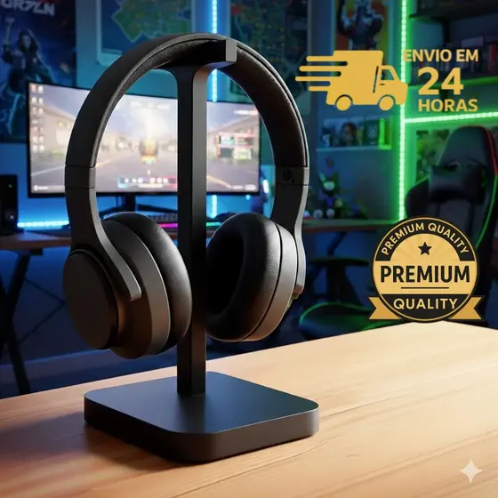 Suporte Gamer Para Headset Universal de Mesa - Kit com Suporte Gamer Universal Design Premium