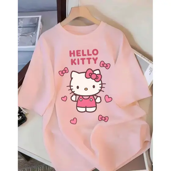 Camiseta Camisa Oversized 100% Algodão Feminina Fofa Casual Street Confortavel Estilosa Hello Day