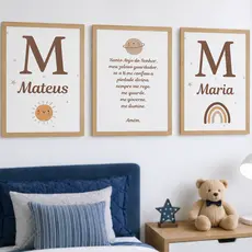 Quadro Decorativo Irmãos Unissex Delicadeza Nome Personalizado Família Amor Cores Suaves