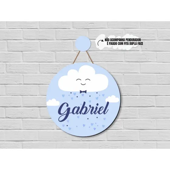 Enfeite Porta Maternidade Nuvem Menino Personalizado Personalizado