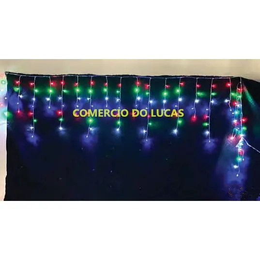 Cascata 120 Leds Coloridos 3m Bivolt 8 Funções Uso Ext 31209