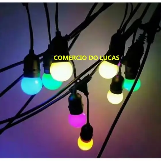 Cordão 10 Bolas Coloridas P/ Festa Bivolt Uso Externo 22011