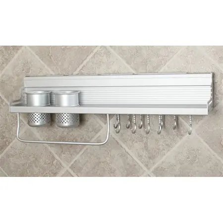 Kit De Utensílios Parede Para Cozinha ou Área de Serviços - Alimínio - Fácil De Instalar