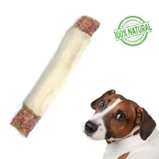 Mordedor Pet Natural Para Cães Desidratado Luv Traqueia Pele Bovina Resistente