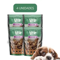 Kit 4un Petisco Natural Desidratado Luv Para Cães Pulmao Suino 80g
