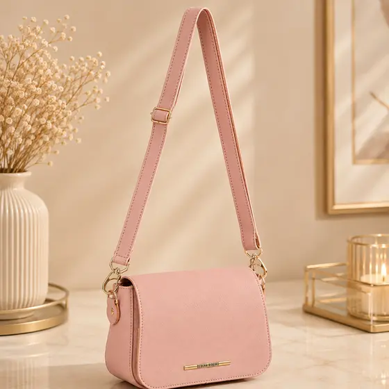 Bolsa Feminina Transversal Couro Ecológico Alça Ajustável Tiracolo Casual Pequena Festa