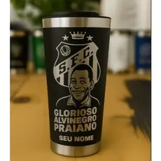 Copo Térmico 473ml Inox Personalizado | Com Tampa e Abridor, Gravação a Laser Resistente