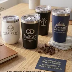 Kit Copo Térmico Cônico 360ml Personalizado a Laser