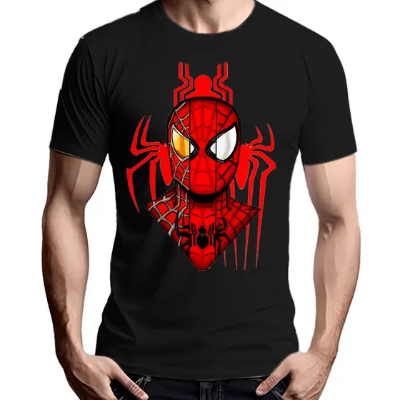 Camisa Spider-Man Estampada Homem Aranha Camiseta Premium