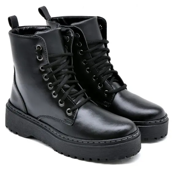 Bota Feminina Coturno Tratorado Blogueira Moda 2024