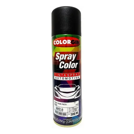 Spray Automotivo Colorgin Preto Fosco 300ml