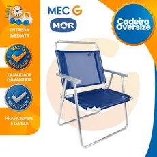 Cadeira de Praia Dobravel Oversize Azul ou Preta Aluminio Mor Camping Portátil