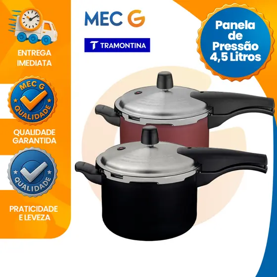 Panela de Pressão Tramontina 4,5 Litros com Fechamente Externo Antiaderente Starflon Max Vancouver