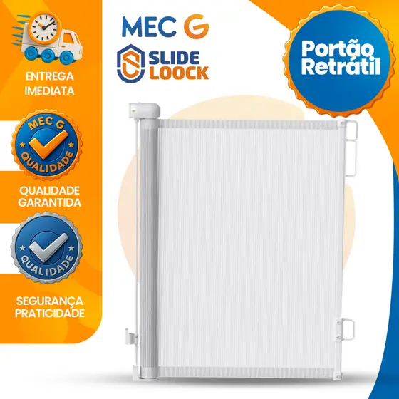 Portão Tela de Segurança Para Bebes Grade de Proteção Cercadinho Retrátil até 140cm Preto e Branco