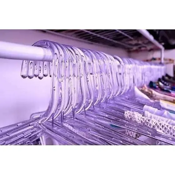 5 Cabides Adulto 8mm Cristal Transparente Tradicional Organizador Roupas