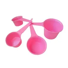 Kit Xícaras de Medidas em Plástico Color Rosa