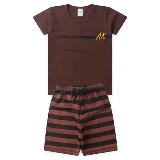 Conjunto Infantil Menino Roupa de Criança masculino Bermuda e Camiseta  L25