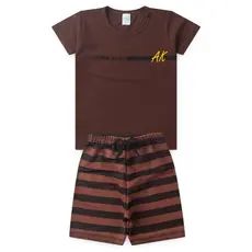 Conjunto Infantil Menino Roupa de Criança masculino Bermuda e Camiseta  L25