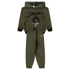 Conjunto Moletom Flanelado Infantil Maculino Blusa Com Capuz E Calça de Menino 2 ao 14 Inverno L05