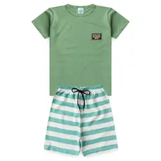 Conjunto Infantil Masculino Camiseta e Bermuda Menino Roupa Infantil Verão Casual l73