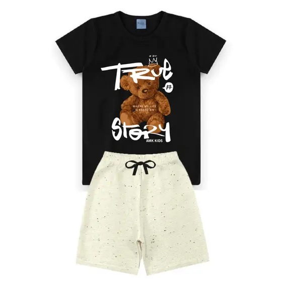 Conjunto Infantil Menino Masculino Bermuda e Camiseta L30
