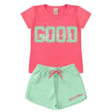 Conjunto Infantil Feminino Shorts E Baby Look L17