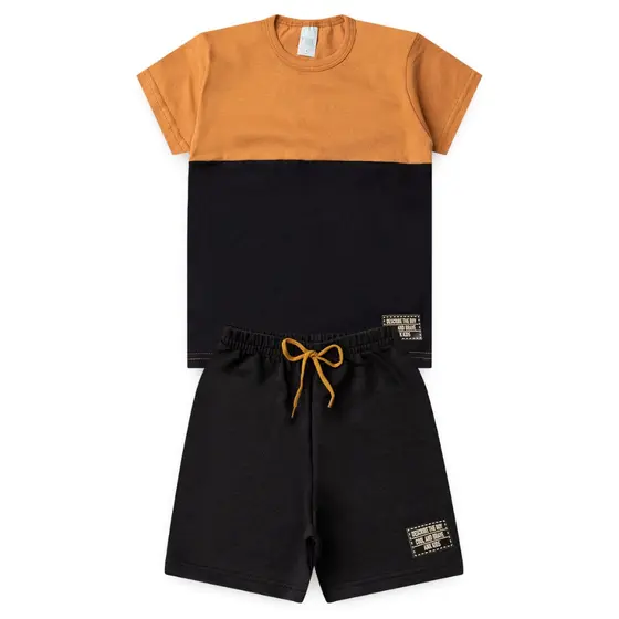 Conjunto Menino Infantil Bermuda e Camiseta Masculina Verão L35