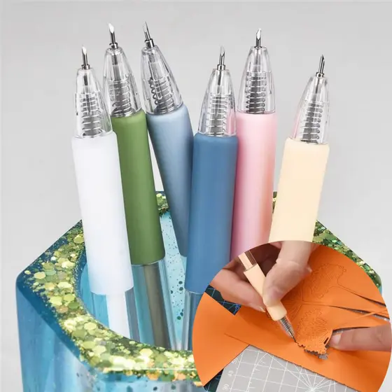 kit 6 Canetas Estilete Cortante Artesanal Caneta Cortadora De Papel Portátil  Scrapbook Cartonagem