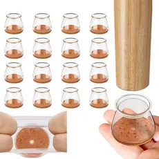 Kit 16 Protetores de Piso Silicone com Feltro para Cadeiras e Móveis Antirrisco Redutor de Ruído