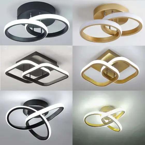 Plafon Luminária De Teto Quadrada Redonda 3 Temperaturas Luz Led Lustre Sala Dormitório Corredor