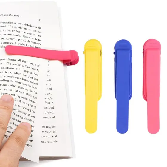 Kit 3 Marcadores de Página Inteligente Silicone Flexível para Livros e Cadernos Marca Página