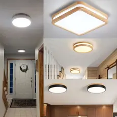 Luminária Plafon Sobrepor Bambu Madeira 3 Temperaturas Cores LED Lustre Sala Cozinha Quarto