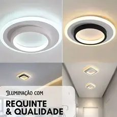 Plafon Redondo e Quadrado Luminária De Teto Moderna LED Para Sala Quarto 3em1 Lustre Decoração