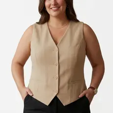 Colete Feminino Alfaiataria Blazer Social Moda Corselet Casual Com Botões De Trabalho Festa Social