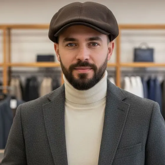 Boina Masculina Italiana Bulier Boné Lisa Inglesa Chapeu Sofisticada Luxo Veludo