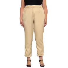 Calça Alfaiataria Feminina Elástico No Cós Plus Size Pantalona Leve Casual Básico Social Soltinha