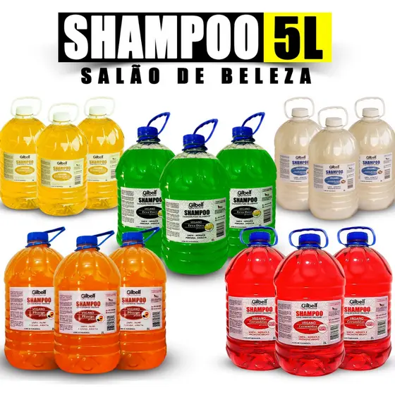 Shampoo 5L E Condicionador Galão 5 Litros Profissional  - Diversas Fragrâncias - Extratos Naturais