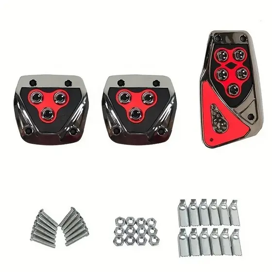 Kit 3 Peças Pedaleiras Esportivas Automotiva Carros Tuning Acessórios Universal Envio Imediato