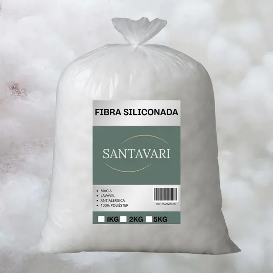 Fibra Siliconada 100% Poliéster Macia Para Enchimento 2kg Branco Liso