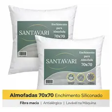 Kit 2 Refil Enchimento De Almofada 70x70 100% Fibra Silicone