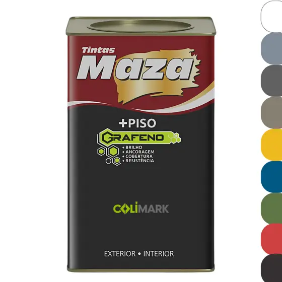 Tinta para Piso Mais Piso Grafeno 18L Maza - Todas as Cores Disponiveis