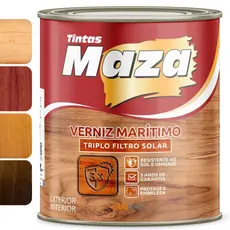 Verniz Marítimo Para Madeira Maza 900ml - Todas as Cores Proteção UV, Intempéries e Acabamento Brilhante