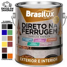 Tinta Direto na Ferrugem Esmalte Sintetico 3,6L Brasilux - Todas as Cores Disponiveis