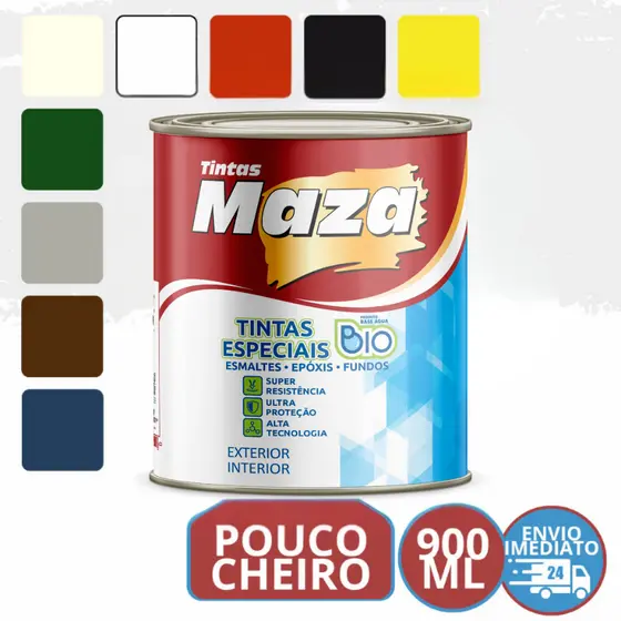 Tinta Esmalte A Base de água Brilhante 900ML Todas as Cores Disponíveis Pintura Externa e Interna