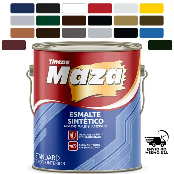 Tinta Portao Esmalte Sintetico Brilhante Cores 3,6 L Maza Todas as Cores Disponiveis
