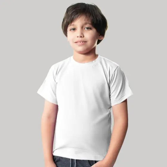 Camiseta Infantil Lisa Menino Menina Branca Algodão Manga Longa Manga Curta Algodão Suave Maciez