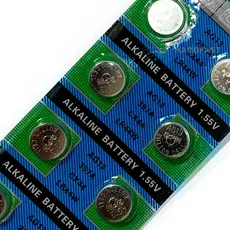 Cartela Pilha Bateria Ag13 Lr44 Cx44 Lr44w 1.55v 10 Peças Botão Relogio Alcalina